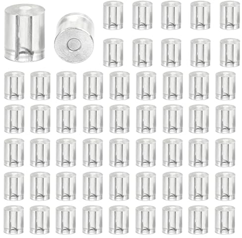 Nzexlyva 1000 Pcs Rubber Earring Backs, Earring Clear Safety Backs for Studs, Earring Backs Plastic Soft Invisible Silicone for Fish Hook Stoppers Jewelry Making Accessories
