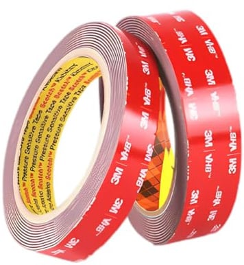 2pcs Biadesivo 3m Nastro Biadesivo Extra Forte per interni ed esterni, Nastro di Montaggio, utilizzato in uffici, case, automobili (10mm*3m/20mm*3m)