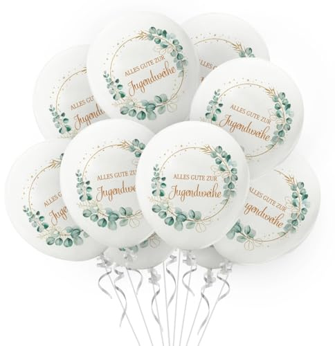30 Stück Jugendweihe Luftballons, Alles Gute zur Jugendweihe Ballons Deko, 12 Zoll Helium Ballon Grün für Junge Mädchen Jugendweihe Deko Party (Grün)