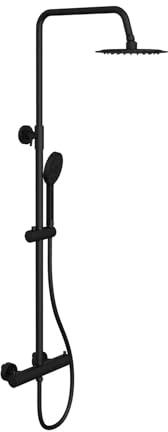 Colonna Doccia Soffione Slim 20 cm in Ottone Nero Opaco mod. Liri