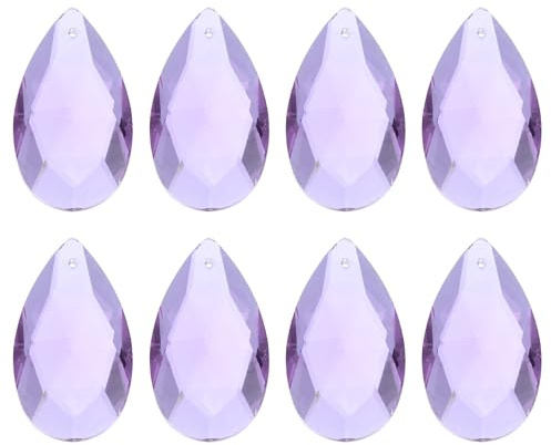 QUARKZMAN 8 Stück Sonnenfänger 38mm Sonnenfänger Kristall Beads Kronleuchter Prismen Teile Für Zuhause Hängedekoration Lila