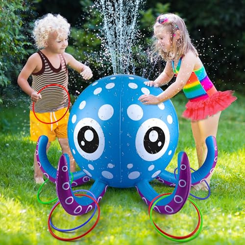 Auney Outdoor Sprinkler Spielzeug für Kinder Wasserspielzeug ab 3 4 5 6 7 Jahren Junge und Mädchen, Sprinkler Outdoor Spiele für Kinder und Haustiere Garten Wasser Spielen