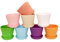 KINGLAKE 16 Stück 10cm Blumentöpfe Pflanztöpfe Klein, übertopf Pflanztopf Anzucht Plastik mit Untersetzer, Blumentopf Kunststoff Set, Topf Kleine Flower Pot für Pflanzen Kakteen Sukkulenten-Bunt