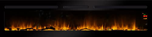 CHEMIN'ARTE Chimenea eléctrica empotrable con calefacción Elysee 5XL 180cm, Efecto de Llama Leds- Chimenea de Pared - Mando a Distancia