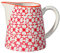 Bloomingville Milchkännchen Carla Express Retro Sahnekännchen Kännchen kleine Kanne Ø 8,5 x H 8,5 cm, rot, Keramik, fasst ca. 250 ml