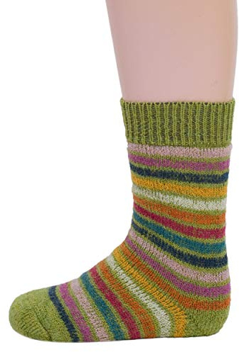 Hirsch Natur, Baby und Kinder Vollplüsch Ringelsocken, 100% Wolle (kbT)