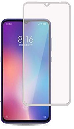 Movilrey Protector para Xiaomi MI 9 Blanco Completo 3D Cristal Templado de Pantalla Vidrio Curvo para movil