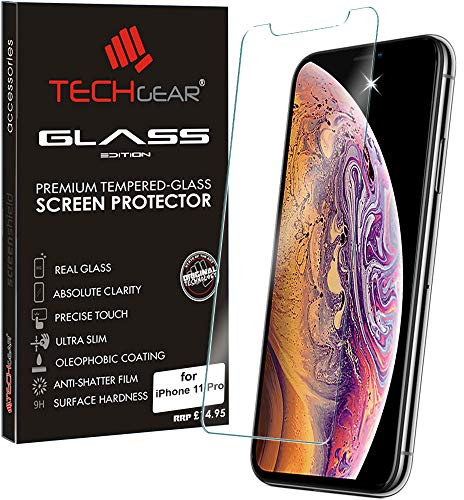 TECHGEAR GLASS Edition for iPhone 11 Pro 5.8, Tempered Glass Screen Protector Cover [2.5D Round Edge] [9H Hardness] [Crystal Clarity] [Scratch-Resistant] [No-Bubble]