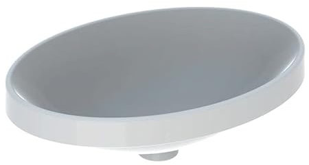 Geberit VariForm Einbauwaschtisch oval, 550x400mm, ohne Hahnloch, ohne Überlauf, Farbe: Weiß - 500.719.01.2