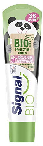 Signal Kids Bio-Zahnpasta für Kinder, Erdbeer-Aroma, natürlicher Ursprung, 50 ml