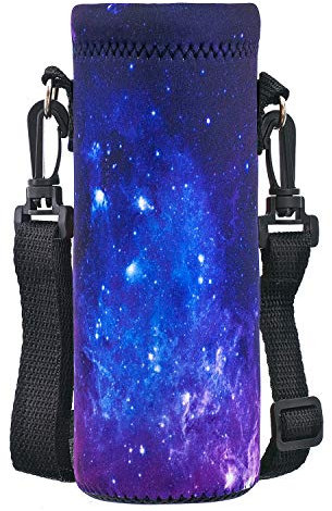 WINTOJO Water-Bottle Case bag Cooler Carrier -16.9oz 24oz 32oz Water Bottle Sleeve Strap Sling Holder for Walking Hiking Running (Galaxy, 1000ML)