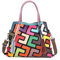 Segater Damen-Handtasche, Boston, echtes Leder, zufällige Farbauswahl, bunt, Patchwork, große Handtasche, Hobo-Umhängetasche, Bunt, kleine Größe, Einheitsgröße