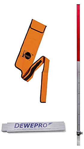 Nedo® Flexilatten-Set QualiLine - Flexilatte Länge 1,31m - 2,42m - inkl. Universaladapter mit Schnellklemmung, Dosenlibelle, Hülle und DEWEPRO® Zollstock 2m