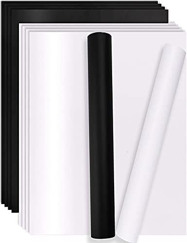 Vinylfolie Plotter Selbstklebend, Schwarze und Weiße 29,7cmx21cm Plotterfolie Mattes Selbstklebendes Plotterfolie für Scrapbooking,StutzenSchilder