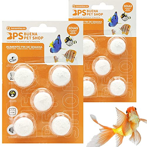 BPS 10x Fischfutter für EIN Wochenende für 3 Tage für alle Arten von Aquarienfischfutterblöcken