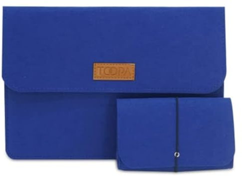 Generisch Toopa BAG Frieda - Laptoptasche aus Filz passend für 15 Zoll Notebooks mit extra Tasche. Filztasche mit zusätzlichen Innenlayer. (15 Zoll, Blue)