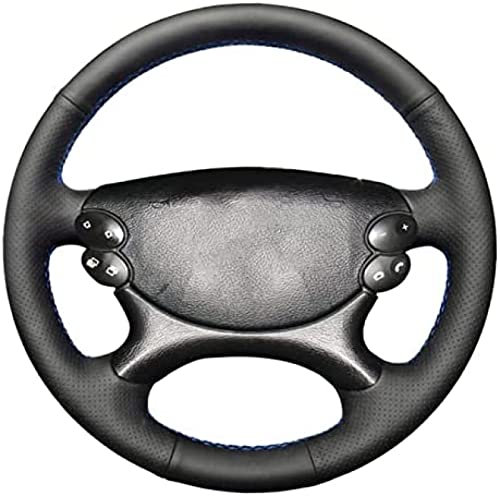 Auto-Lenkradbezug aus schwarzem Leder, für Mercedes Benz E-Klasse W211 E230 E350 E280 CLS-Klasse CLS 350 500 G AMG SL CLK, Black Line
