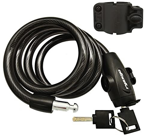 RYANGO Candado antirrobo resistente para bicicleta, cable con soporte de montaje y 2 llaves, candado para bicicletas de carretera, montaña, scooters