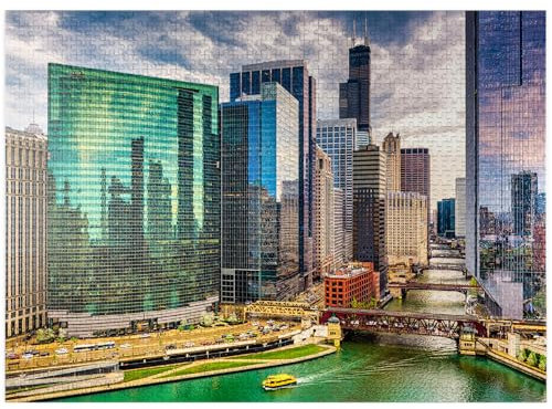 Chicago, Illinois, USA - Premium 1000 Piece Jigsaw Puzzle - Made in USA