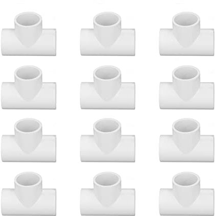 Buachois 12 Pezzi Raccordo Tubi PVC,Raccordi per Tubi a 3 Vie,PVC Gomito Angolo Tee Raccordo,Connettore per Tubi a Gomito Ad Angolo Rettoper Collegamento di Raccordi per Tubi