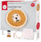 Rayher DIY Bastelpackung Punch Needle Set “Lion”, Sticken für Anfänger, Punch-Nadel, Stickrahmen 21 cm ø, Stoffzuschnitt, Wolle, 43003000, Bunt