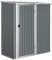 Metall Gerätehaus mit Abschließbare Tür und Schrägdach, 180,5x97x209,5 cm Geräteschuppen Gartenhaus Geräteschrank Metall-Schrank Metall-Schuppen Garten-Schrank, Grau