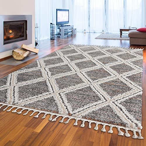 Teppich-Traum Orient Teppich mit modern legerem Orient Rautenmuster in beige, 120x170 cm