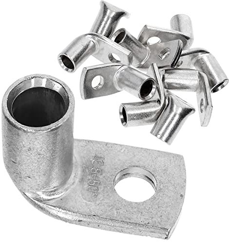 Kalitec KA10-L8 - 10 capicorda tubolari ad angolo, 50 mm², M8, senza foro visivo, 90°, made in Germany