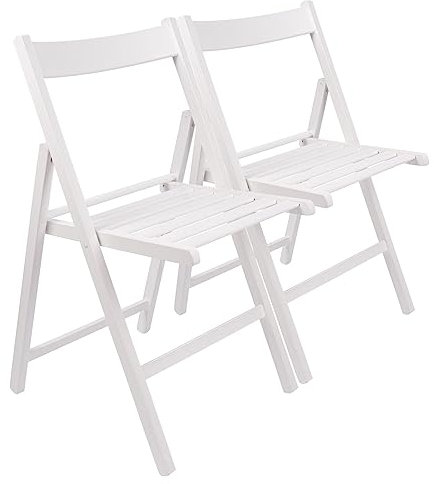 Harbour Housewares Buchenklappstühle - Weiß - 2 Pack Von 2