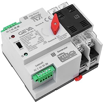 GAEYAELE Controlador de interruptor de transferencia automática Tipo eléctrico máximo 100A 2Pole 110V Din Rail Montado (2P 100A AC110V)