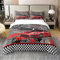 richhome 100% Natur Baumwolle Rot Sport Auto Bettbezug Set Rennwagen Extreme Sport Spiel Tröster Cover Set 135x200 mit 1 Kissenbezug Racing Thema Bettwäsche Set