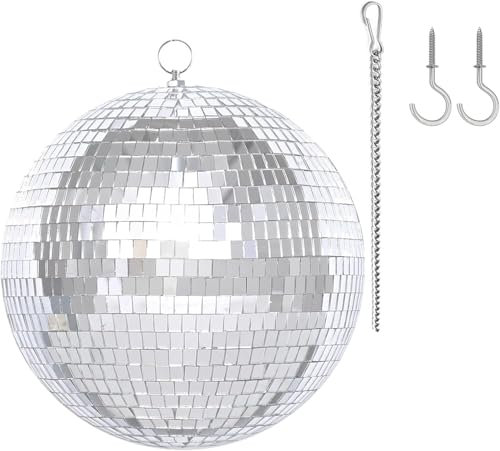 20cm Disco Spiegel Kugeln Set: mit hängender Kette und Haken