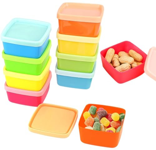 10 Recipientes Recipientes Para Alimentos,Recipientes Herméticos Para Alimentos Pequeños Recipientes De Congelador Contenedores De Plástico Congelador Con Tapas Para Aperitivos Salsas Y Ensalada