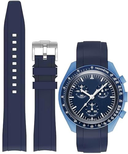 Niziruoup Bracelets pour Montre Omega x Swatch MoonSwatch,Courbe Sans Soudure,Bracelet de Rechange Silicone Caoutchouc 20mm 22mm Bracelets de Remplacement pour Homme Femme