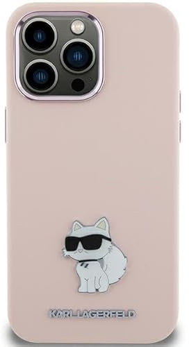 Karl Lagerfeld KLHCP15MSMHCNPP Hülle für iPhone 15 Plus 6.7 Rosa Silicone Choupette Metal Pin