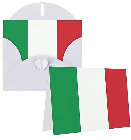 Italien-Flagge, blanko, mit weißen Umschlägen, 10,2 x 15,2 cm, Grußkarten für alle Anlässe, Weihnachten, Urlaub, Hochzeit, Geburtstag