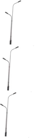 STOBOK 30piezas Luz De Calle Escala con Doble Cabeza Modelo De Farola Led Blanca para Decoración De Maquetas