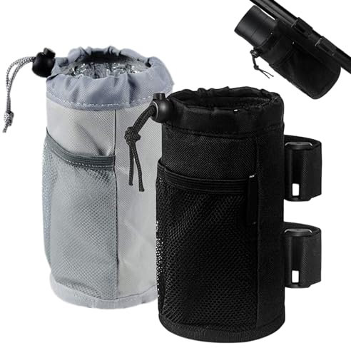 Lvjkes Soporte Botella Bicicleta, Paquete de 2 Material Impermeable con Orificio de Drenaje en la Parte Inferior, Adecuado para Cochecitos, sillas de Ruedas, Scooters y vehículos Todoterreno, etc