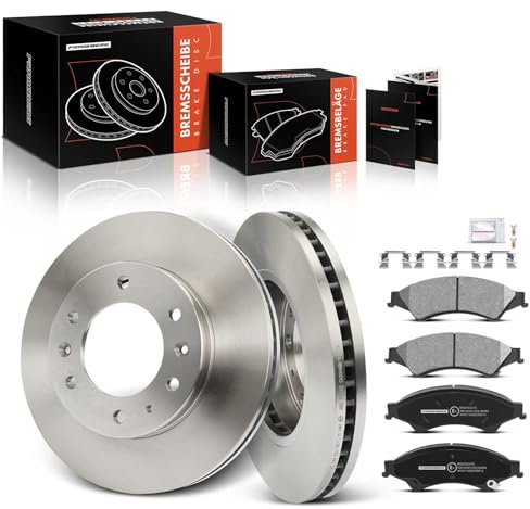 Frankberg 2x Bremsscheiben + 4x Bremsbeläge Mit bremsenschmiermittel Vorderachse Kompatibel mit Ranger TKE 2.2L 3.2L 2011-2024 Replace# AB311125AB AB312L361AB