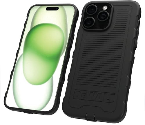 DEWALT Heavy Duty Strong Magnetic For Iphone 15 Case Fits Magsafe, Drop Resistant Impact Protective Back Cover, Shockproof Slim Fit For Iphone 15 Phone Case, Matte Black