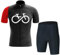 ARBOEE Radtrikot Set Herren Kleidung Radsport Sommer Outfit + 9D Gelpolster Shorts gepolstert MTB Radanzug Atmungsaktiv (schwarz, 3, L), Schwarz - 3., L