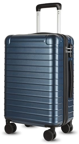YOETEY Handgepäck Koffer aus Polycarbonat Hartschale mit leisen 360° Drehrollen & TSA Schloss, Blau, 56x36x24 cm