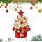 Les-Theresa 17.72In Mini Christmas Tree with Lights - Tabletop Xmas Tree for Home Party & Desk Decoration (Red)