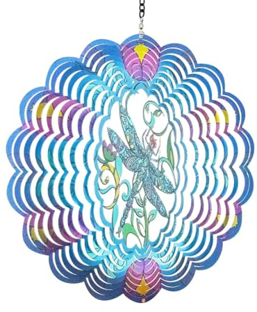 Gokoti Dragonfly Metal Wind Spinners - Gifts for Women Mom Grandma Wife, Hanging Wind Spinner for Outdoor & Indoor Decorations