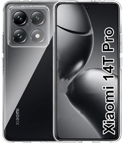 Heioloo Cover per Xiaomi 14T Pro, Custodia Trasparente per Assorbimento degli Urti, Sottile Morbida in Silicone TPU Protettiva [Protezione da Caduta] [HD Chiaro] -Trasparente