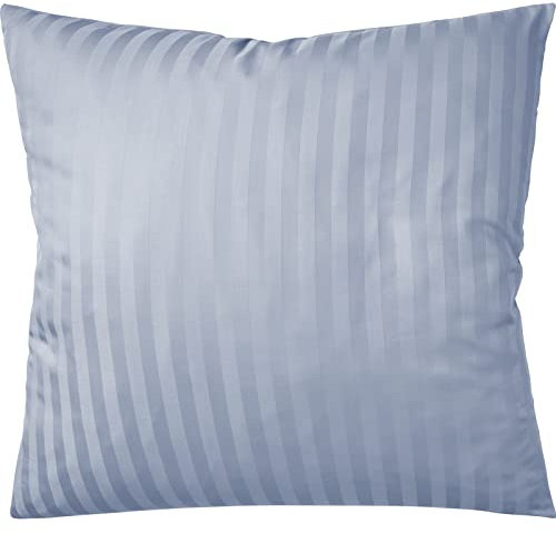 Pure Label Mako Satin Damast Streifen Kopfkissenbezug 80x80 cm aus 100% Baumwolle in grau| Traumhaft weicher Kissenbezug passend zu unseren Bettwäsche Sets