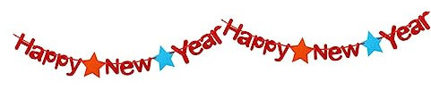 UPKOCH 2 Stücke 3 Frohes Neues Jahr Banner Dreieck Girlande Wimpel Photo Booth Requisiten Für Silvester Party Dekorationen