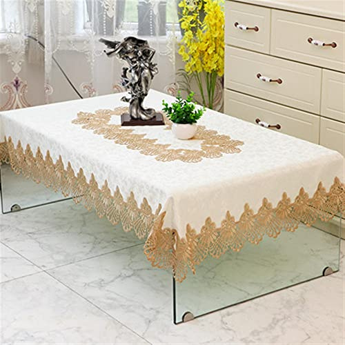 FRINZA Elegante y Lujoso Mantel de Lujo Mantel Tela de té TELEVISOR Manteles de gabinete Cubierta de Mesa de Bordados románticos para Mesa de Comedor Ropa de Ropa Regalos navideños(D-1,85x150cm)