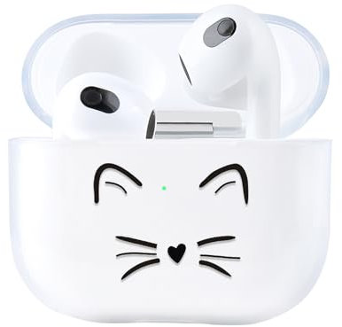 AKABEILA Cover compatibile con AirPods 4 Custodia AirPods 4 Generazione 2024 USB-C Cover TPU morbida Silicone Custodia con Carino Motivo Supporto Ricarica Wireless Anteriore LED Visibile
