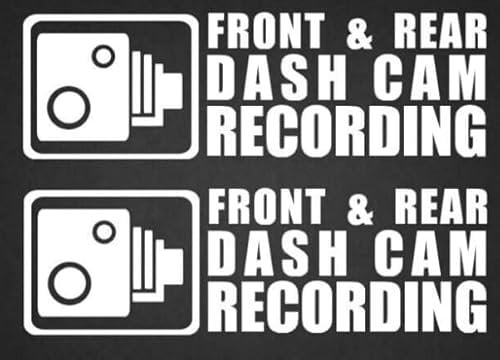 camera Recording car van sticker decal cctv cam dash video decal safety x2 || white